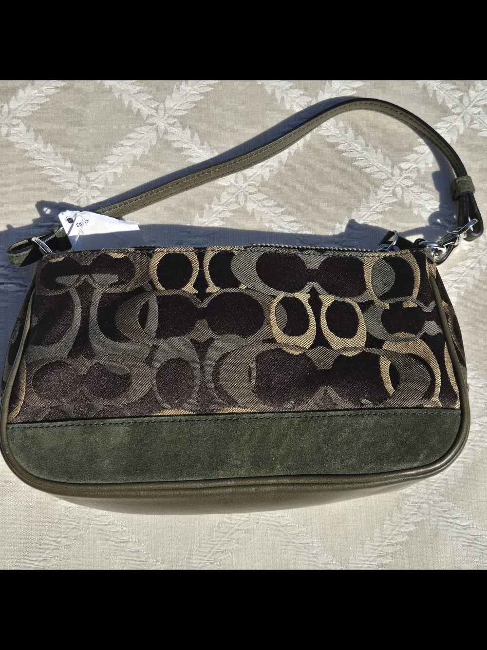 Coach Small Signature Shoulder Bag in Olive and Khaki D04J-7027-NEW - Picture 4 of 12